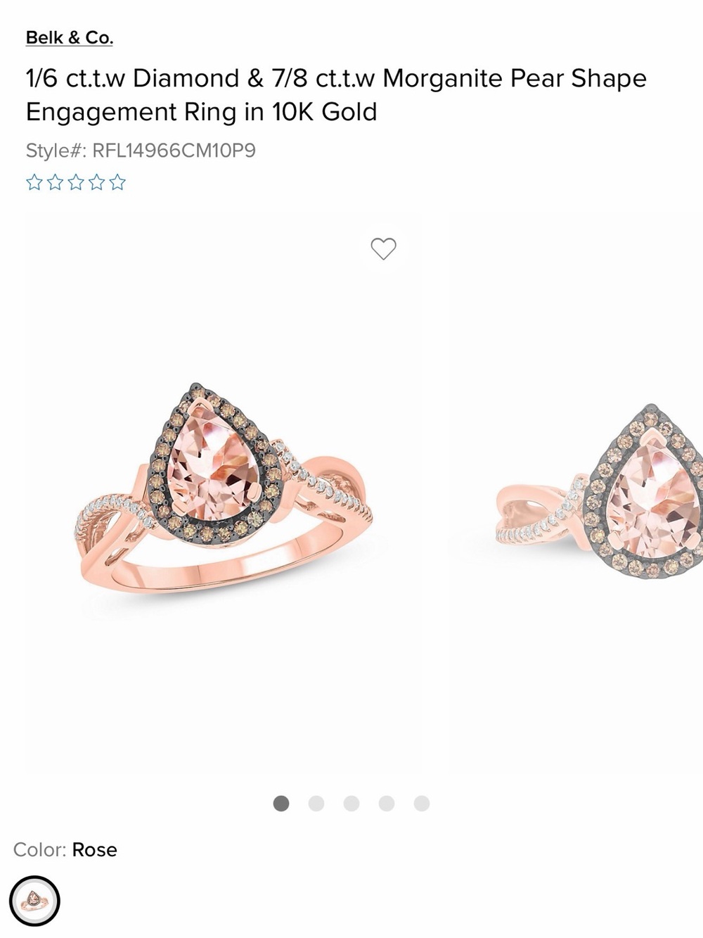 Pear Morganite Halo Ring in 10K Rose Gold